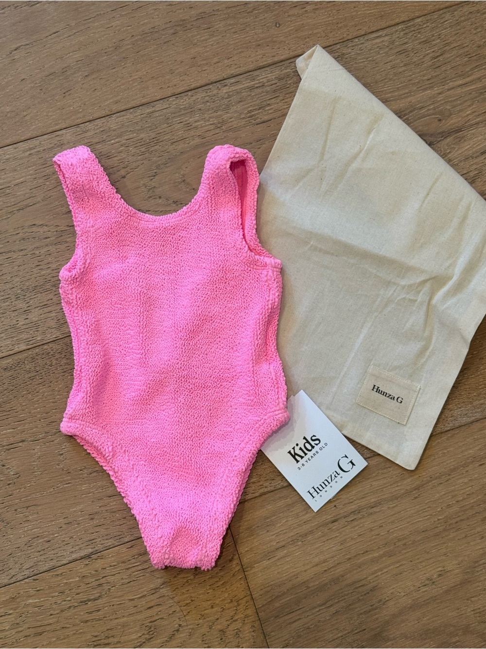 Hunza G Kids Pink  One-Piece Swimsuit - Bubblegum Pink